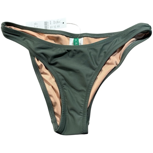 J.Crew High Leg Cheeky Bikini Bottom Army Green XXS NWT - Picture 3 of 9